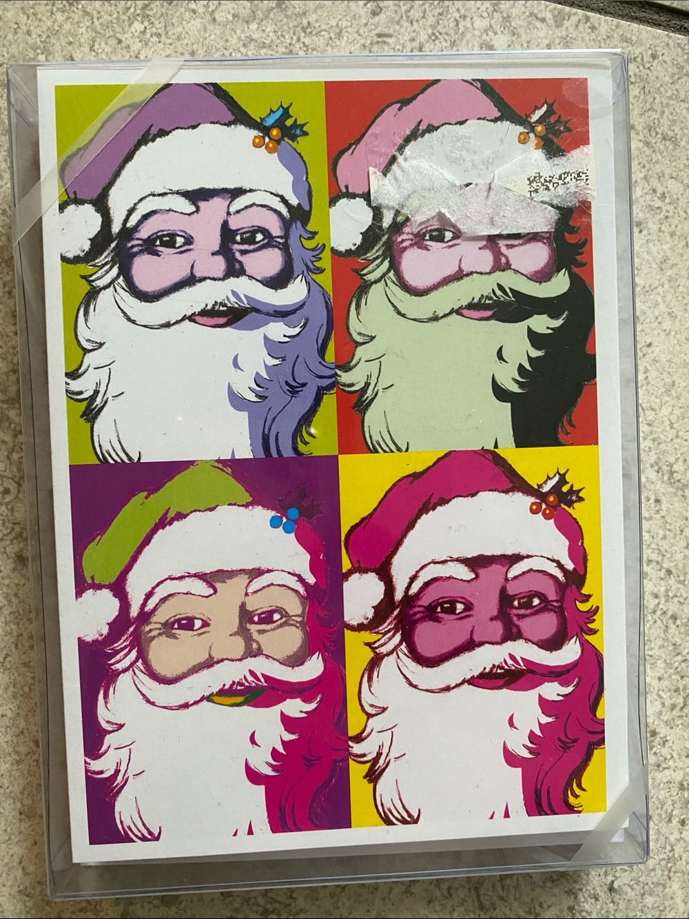 Pop Art Warhol Santa Christmas Holiday Cards - Set of 12